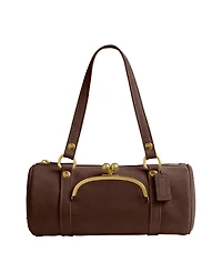 Coach Originals Kisslock Large Suede Barrel Shoulder Handbag