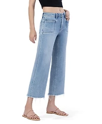 Vervet Women's High Rise Crop Slim Wide Leg Jeans