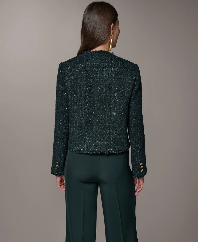 Donna Karan New York Women's Open-Front Fring Jacket