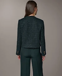 Donna Karan New York Women's Open-Front Fring Jacket