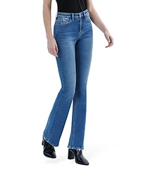 Flying Monkey Women's High Rise Full Length Bootcut Jeans