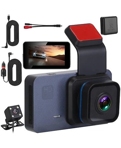 Neewer 1080P Dual Lens Dash Cam Vehicle Driving Recorder Car Dvr with WiFi Gps G-Sensor App Control Motion Detection Parking Monitor Night Vision