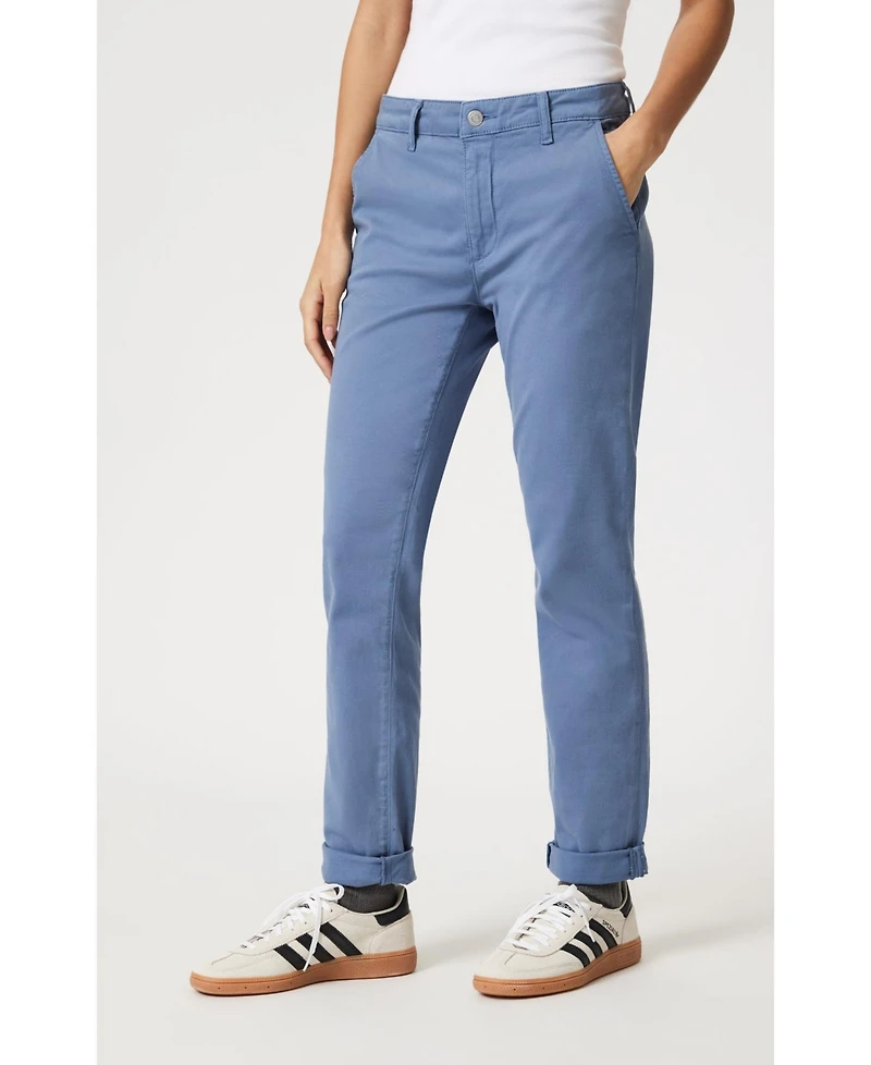 Mavi Jeans Women's Kathleen Mid Rise Boyfriend Chino Riviera Casual Twill