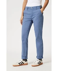 Mavi Jeans Women's Kathleen Mid Rise Boyfriend Chino Riviera Casual Twill