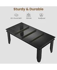 gaomon Long Black Kitchen Tables with Wooden Sturdy Frame, 6 ft Large Rectangular Dinner Table for Living Room, Kitchen, Dining Room