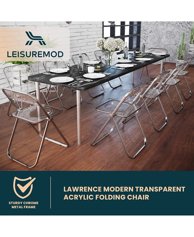 Lawrence Acrylic Folding Chair With Metal Frame