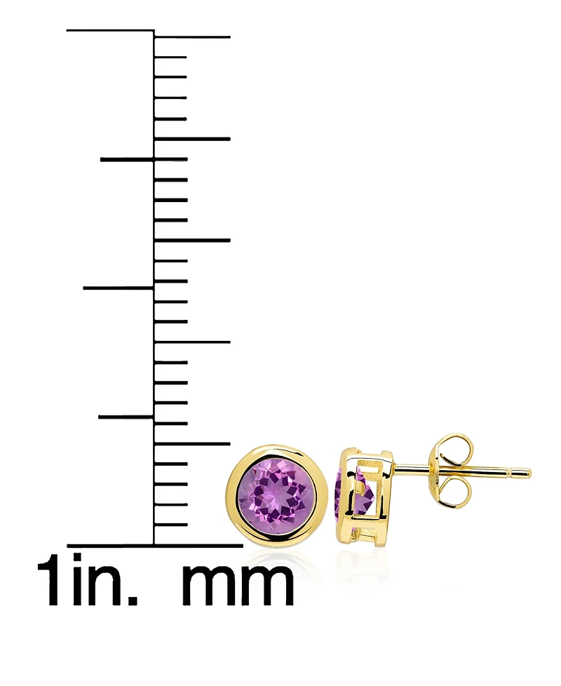 Macy's Simulated Round Bezel Pendant Necklace with Matching Earrings 2-Piece Set