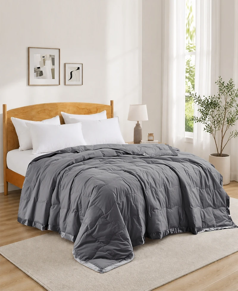 Unikome Oversized Lightweight Satin Trim Feather and Down Blanket