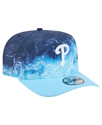 New Era Men's Light Blue Philadelphia Phillies Deep Water Pre-Curved 9FIFTY A-Frame Snapback Hat