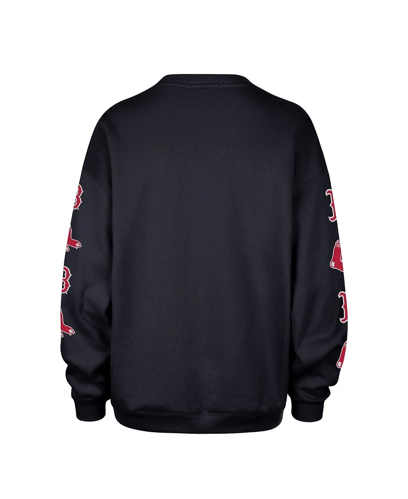 '47 Brand Women's Black Boston Red Sox Trendy Team Go Big Oversized Sweatshirt