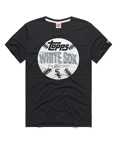 Homage Men's Charcoal Chicago White Sox Mlb x Topps Baseball the Real One Tri-Blend T-Shirt