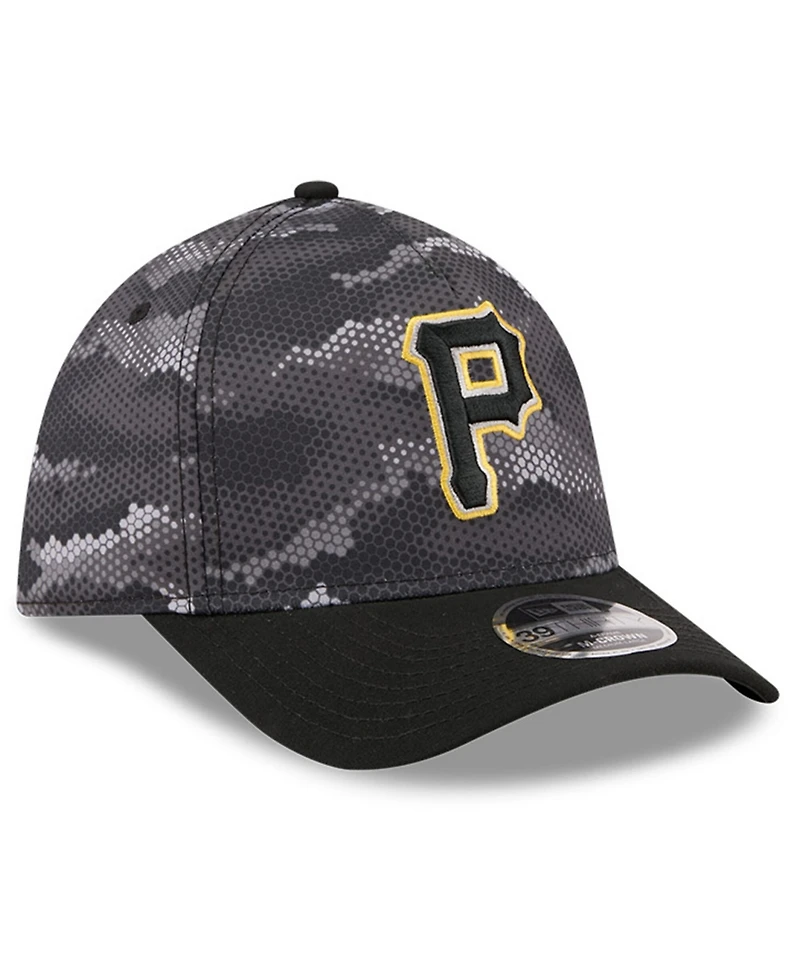 New Era Men's Black Pittsburgh Pirates Camo 39THIRTY A-Frame Flex Hat