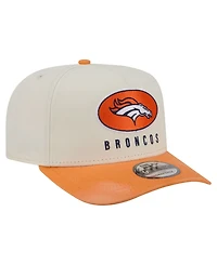 New Era Men's Cream/Orange Denver Broncos Washed A-Frame 9FIFTY Snapback Hat