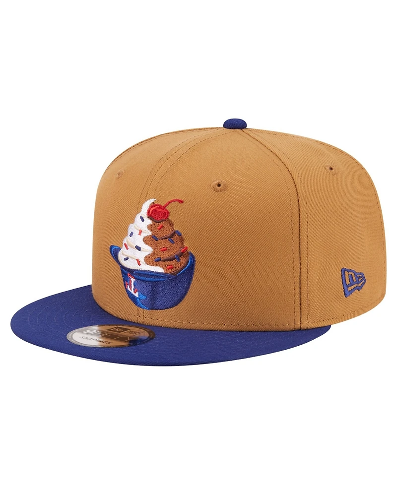 New Era Men's Khaki/Dark Blue Texas Rangers Ice Cream 9FIFTY Snapback Hat