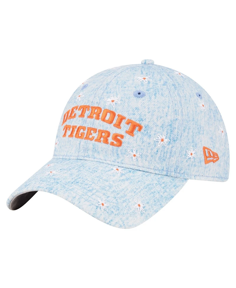 New Era Women's Light Blue Detroit Tigers Daisy All Over 9TWENTY Adjustable Hat