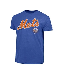 Champion Men's Royal New York Mets Cooperstown Wordmark Lockup Tri-Blend T-Shirt