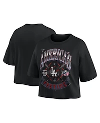 Fanatics Women's Black Los Angeles Dodgers Americana Crop T-Shirt
