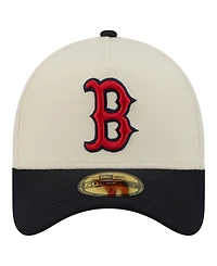 New Era Men's Cream Boston Red Sox Chrome A-Frame 59FORTY Fitted Hat
