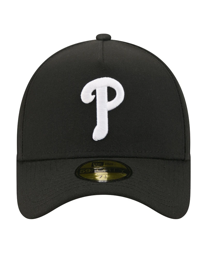 New Era Men's Black Philadelphia Phillies A-Frame 59FORTY Fitted Hat