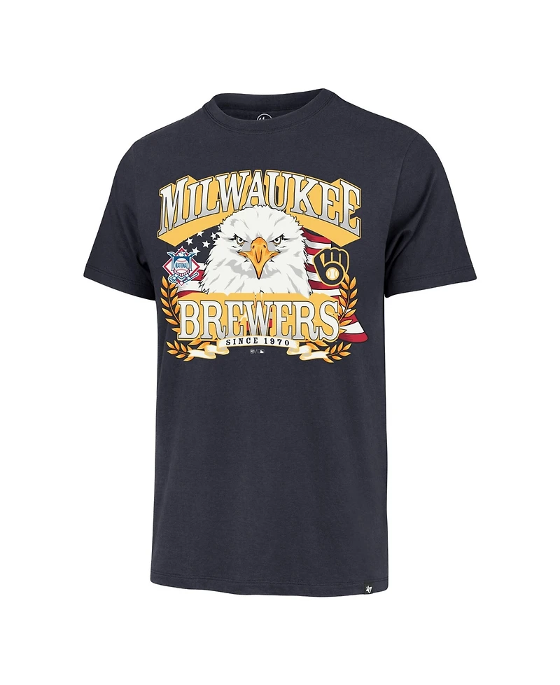 '47 Brand Men's Navy Milwaukee Brewers Americana Eagle T-Shirt