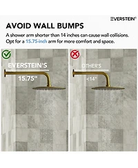 Everstein Pressure-Balanced Shower System 10 inch Rainfall DualShowerheads with Handheld Brushed