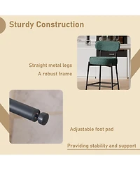 Dyhome 30" Bar Stools Set of 2, Counter Height Chairs with Backrest and Footrest