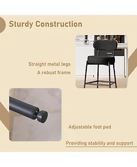 Dyhome 30" Bar Stools Set of 3, Counter Height Chairs with Backrest and Footrest