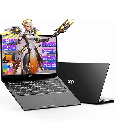 Nimo 17.3" Gaming Laptop,Amd Ryzen 9 8945HS,32GB DDR5 Ram,1TB Ssd, Radeon 780M Graphics,Fingerprint,Ai-Powered Business and Pc,Win 11