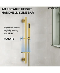 Everstein Ceiling Mount 16" High-Pressure Rainfall Shower Faucet Dual Head System with Thermostatic Valve
