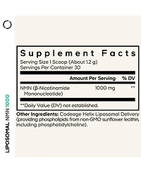 Codeage Liposomal Nmn 1000mg Powder, Nicotinamide Mononucleotide, Nad Plus Precursor, Unflavored, 1.2 Ounce