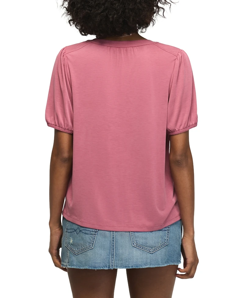 Lucky Brand Women's Sandwash Tie-Front Shirred Top