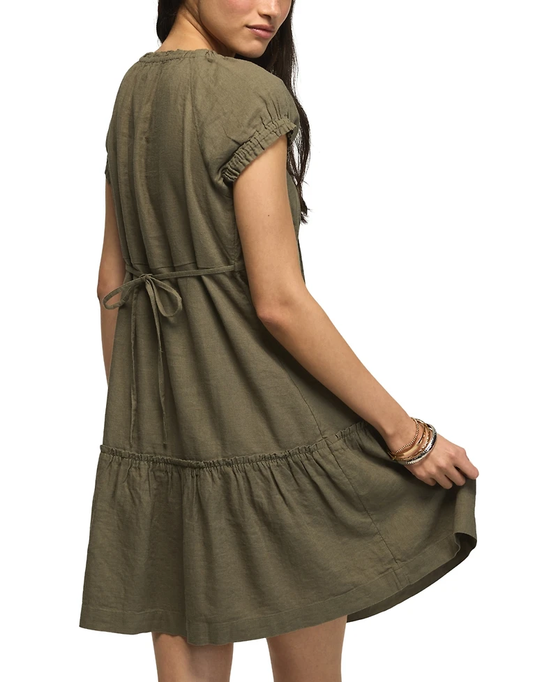 Lucky Brand Women's Ruffle-Trim Sweetheart Neck Mini Dress