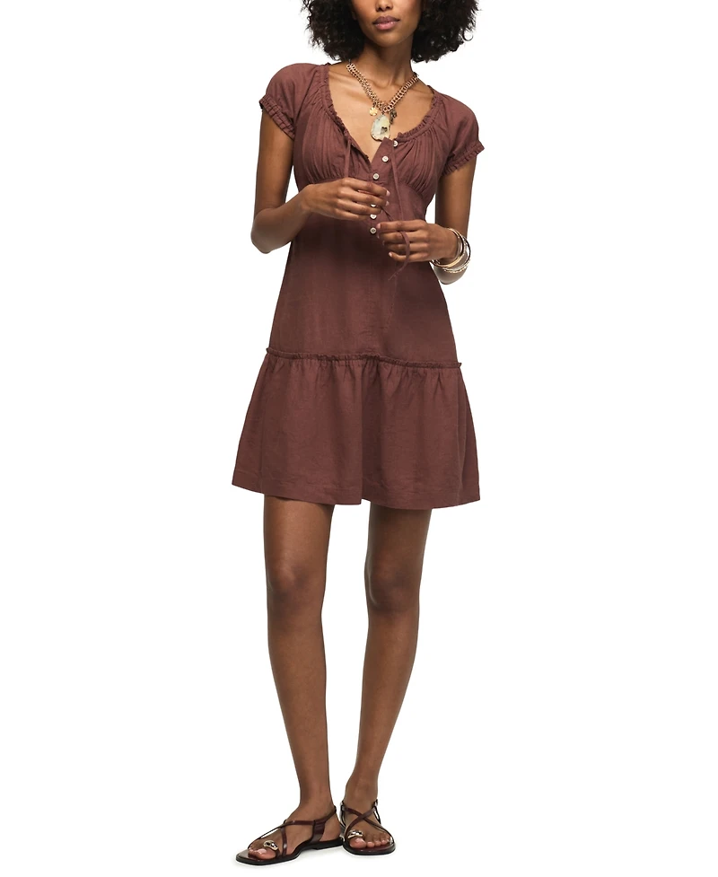 Lucky Brand Women's Ruffle-Trim Sweetheart Neck Mini Dress