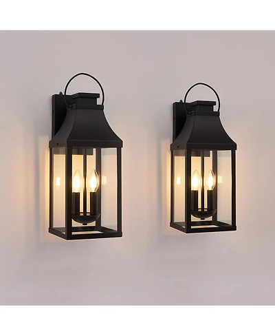 Asagikoiai 2-Pack Large Outdoor Porch Lights, Aluminum Waterproof Garage Lanterns