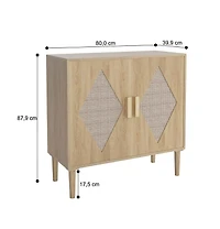 homfan Buffet Cabinet with Rattan Doors Sideboard Storage for Living Room, Dining Room, Entryway
