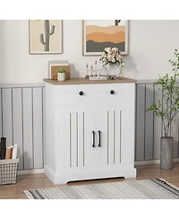 homfan Buffet Cabinet with Storage Farmhouse Kitchen Cabinet with Drawer and Adjustable Shelf for Living Room, Entryway