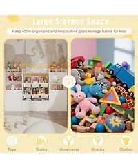 homfan 8-Bin Toy Storage Organizer, 43.5" Wide Kids Bookcase with Removable Boxes, for Playroom and Classroom