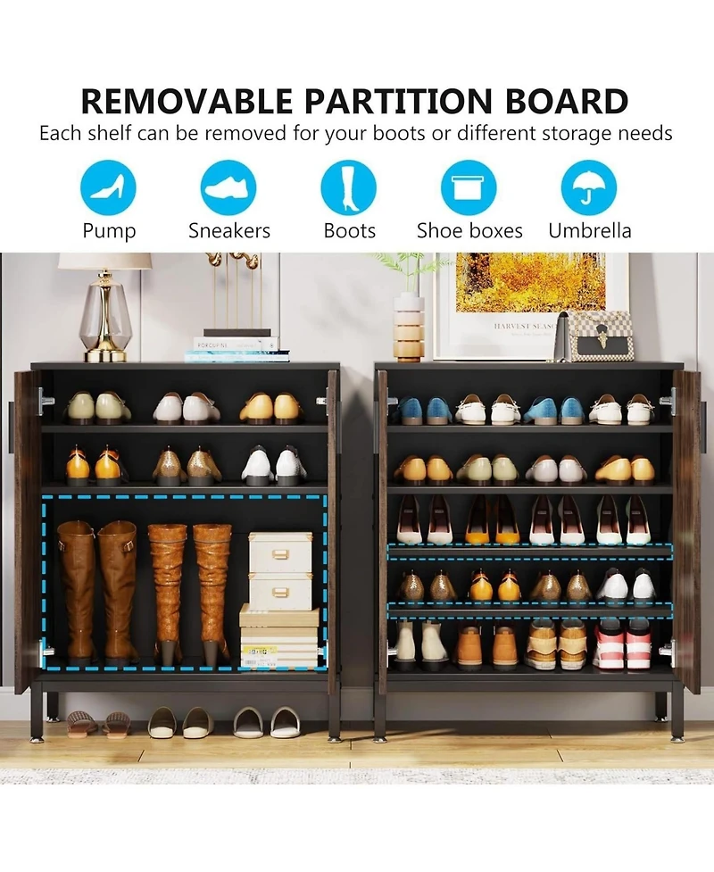 Slickblue 5 Tier Modern Shoe Storage Organizer for Entryway and Closet