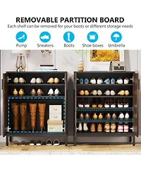 Slickblue 5 Tier Modern Shoe Storage Organizer for Entryway and Closet