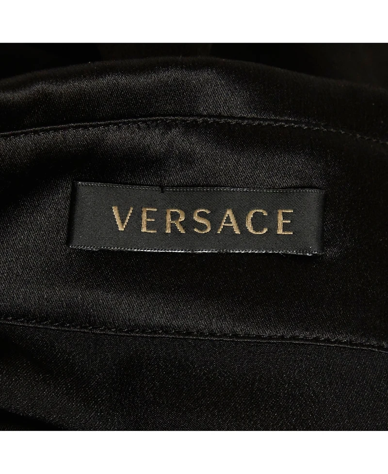 Pre-Owned Versace Women's Draped Stretch-Silk Cropped Shirt