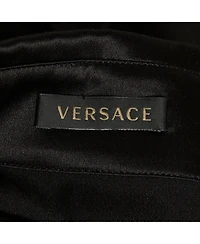 Pre-Owned Versace Women's Draped Stretch-Silk Cropped Shirt