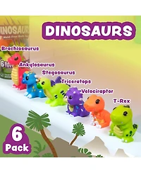 Gnuadz Mold-Free Squeezable Dinosaur Bath Toys, 6-Piece Set