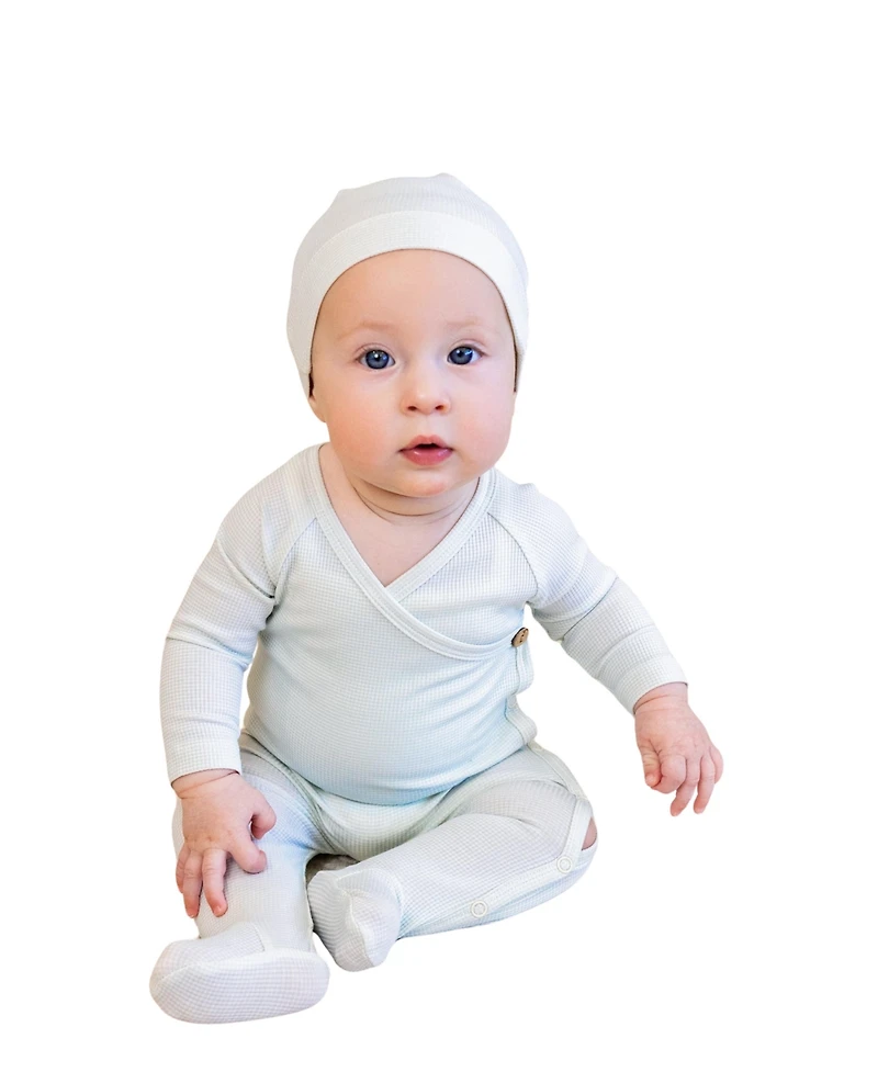 NoggiWear Baby Girls ( 1M to 12M ) Ribbed Striped Wrap Footie Set
