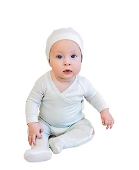NoggiWear Baby Girls ( 1M to 12M ) Ribbed Striped Wrap Footie Set