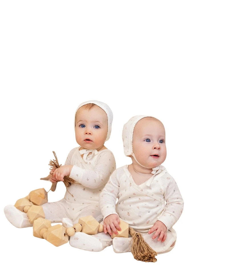 NoggiWear Baby Girls ( 1M to 12M ) Pointelle Printed Wrap Footie