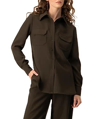 Ivonne Women's Structured Military Inspired Shirt Jacket
