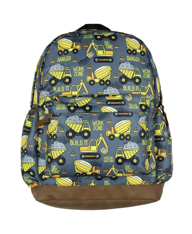 Intimo Dump Trucks 16 Inch Construction Vehicles All Over Print School Book Bag