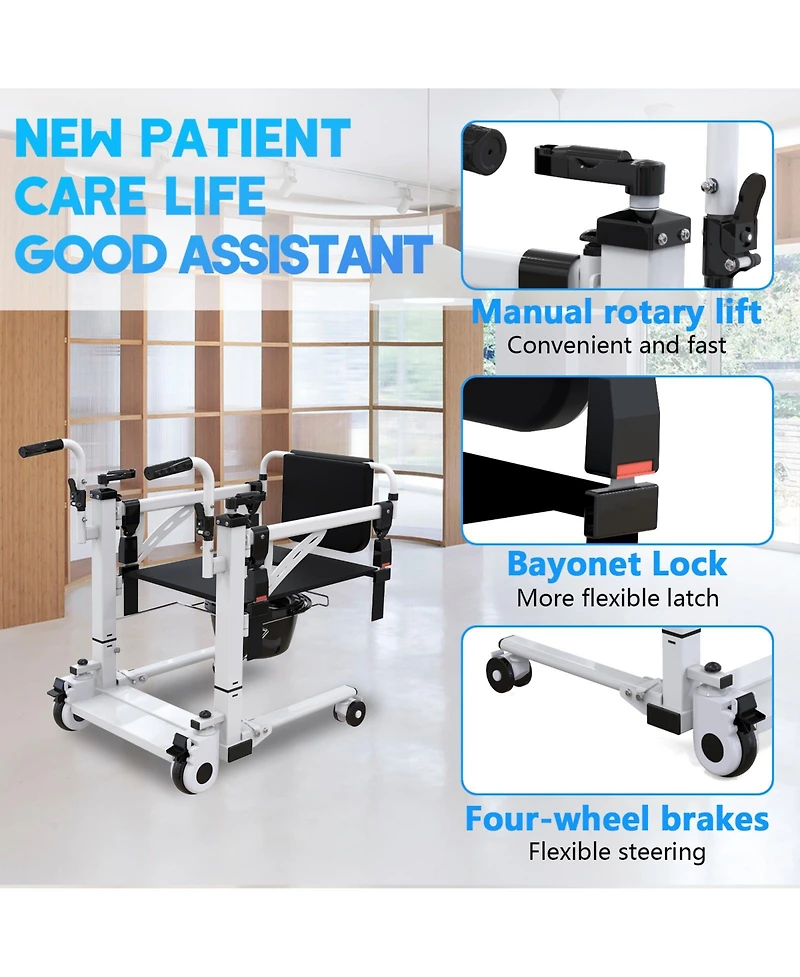 gaomon Electric Transfer Lift Chair with Commode Seat for Home Mobility Assistance