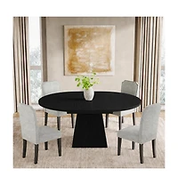 gaomon 47"-63" Extendable Round Dining Table,modern dining table with square base. Table only, chairs not included.