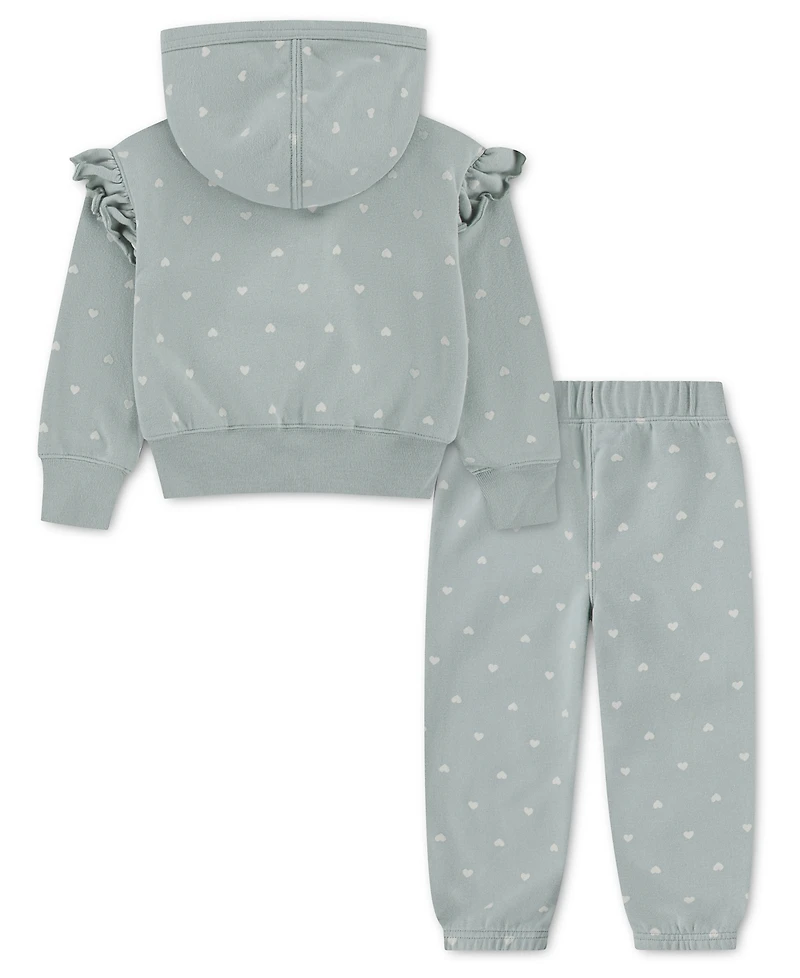 abercrombie kids Girls' Flutter Full-Zip Hoodie and Pant, 2-Piece Set